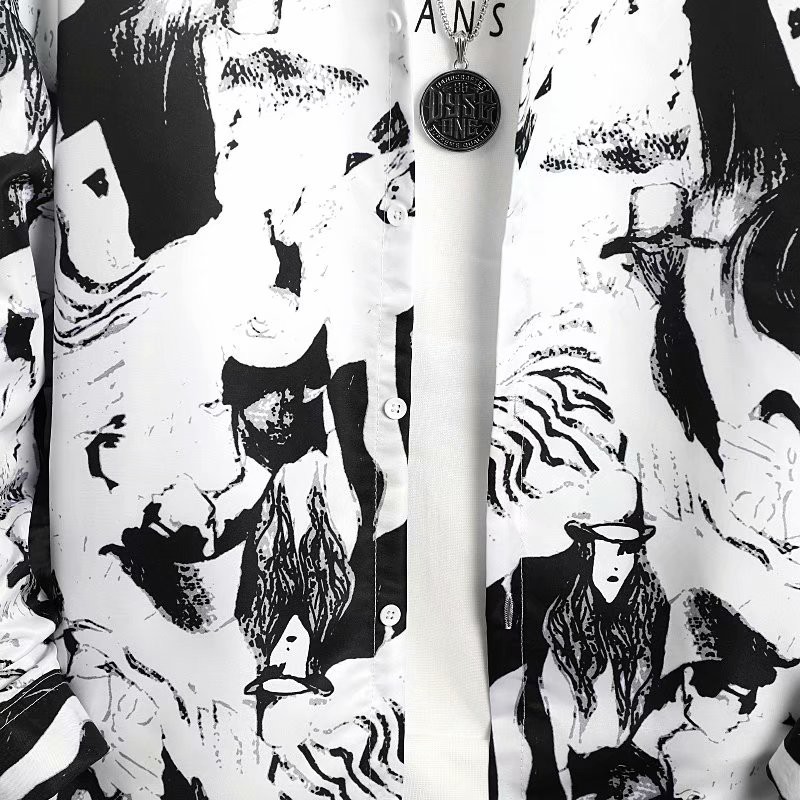 Áo Sơ Mi Nam Dài Tay Họa Tiết Độc Đáo Thời Trang