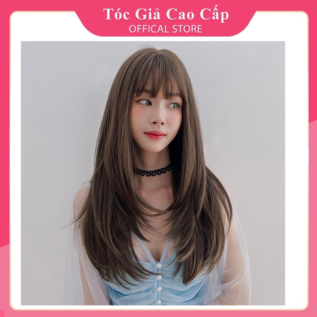 Tóc giả nữ nguyên đầu layer đẹp, mã 8258, tặng kèm lưới trùm tóc wig.