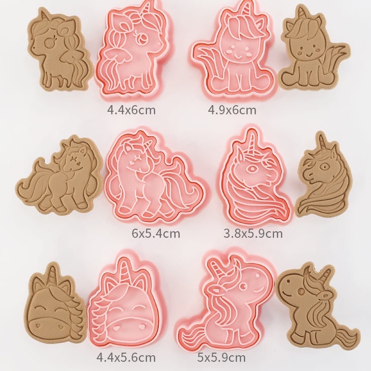 Khuôn nhấn 3D bánh quy ngựa Pony, peppa pig, khủng long nhiều mẫu ngộ nghĩnh