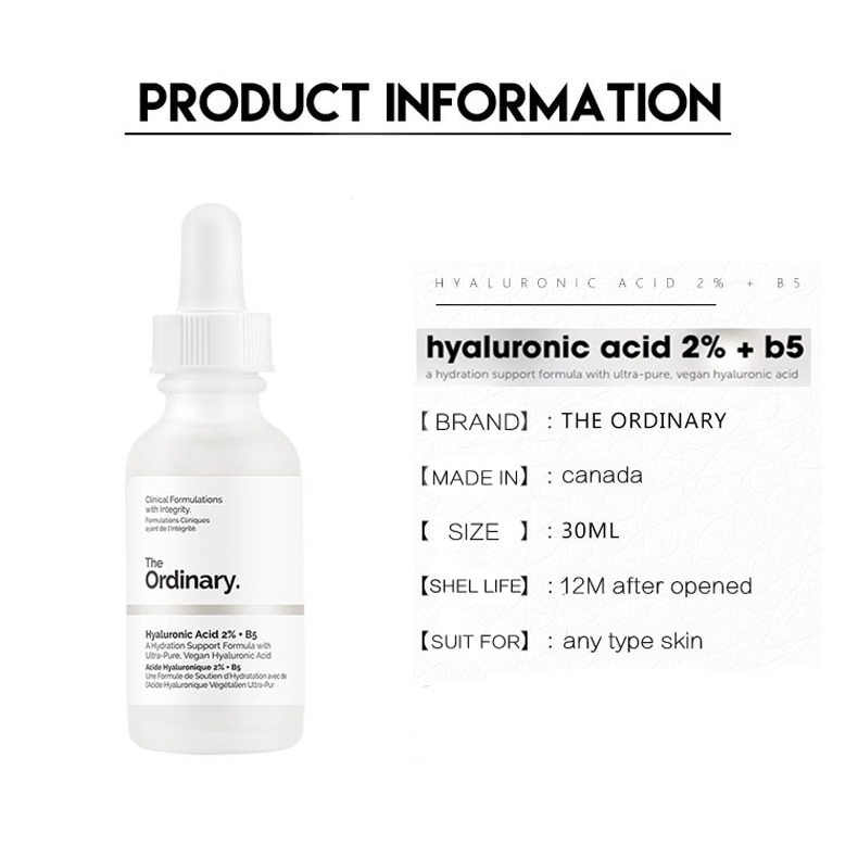 Tinh chất Hyaluronic Acid 2% + B5 Hydration 30ml dưỡng ẩm cho da mặt mịn màng trẻ trung thương hiệu THE ORDINARY