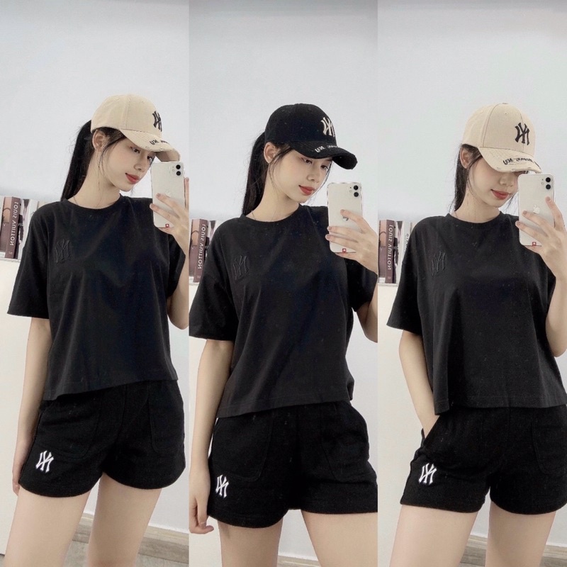 [SẴN/ảnh thật]Áo thun croptop mbl đen chất cotton Hàng Xuất