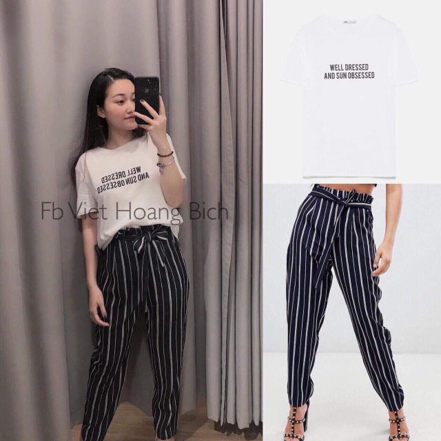 SET BỘ ÁO PULL MIX QUẦN KẺ SỌC