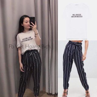 Set bộ áo pull mix quần kẻ sọc