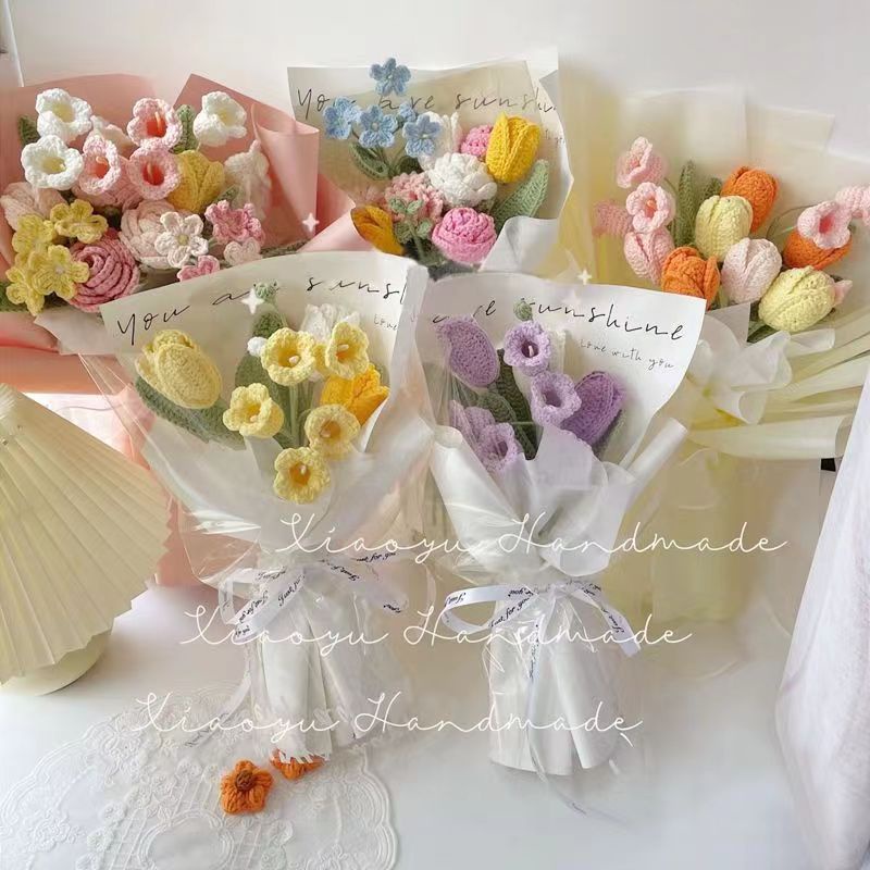 Bó Hoa Tulip Nhân Tạo Handmade Làm Quà Tặng Lễ Tình Nhân