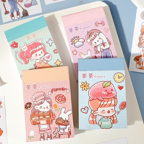 Bộ 50 Tấm Sticker Dán Trang Trí Sổ Dạng Sổ Mini