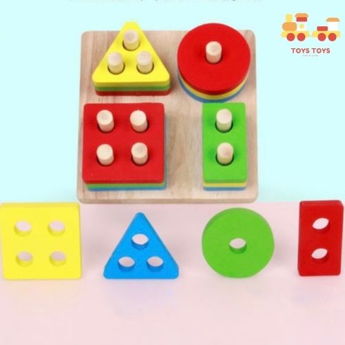 Đồ Chơi Thả Hình Vào Trục Gỗ Giúp Phát Triển Trí Tuệ Cho Bé, Đồ Chơi MONTESSORI Giúp Em Bé Luyện Kỹ Năng Tay Và Mắt.