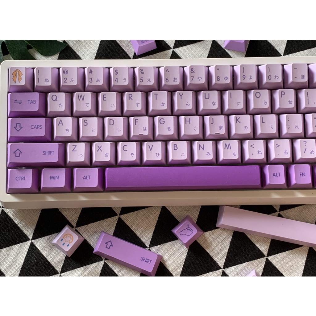 Keycaps PBT Chibichibi Cherry Profile 126 Nút Dành Cho phím cơ