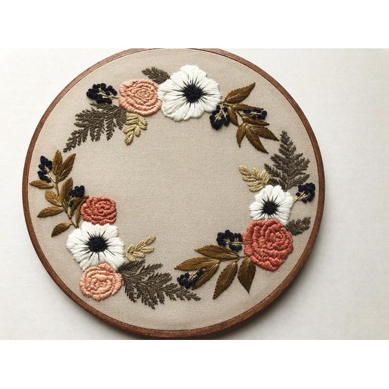 BỘ NGUYÊN LIỆU Tập Thêu Tay Thủ Công HOA TRÒN XINH XẮN/ DIY KIT THÊU TRANG TRÍ HOA MÙA HÈ/ MIE HANDMADE