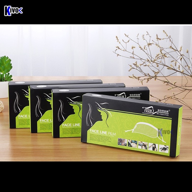 Hộp 50 Miếng Dán Trán Đa Năng Che Mặt Có Dây Đeo Cắt Tóc / Cắt Mái, Nhuộm Tóc