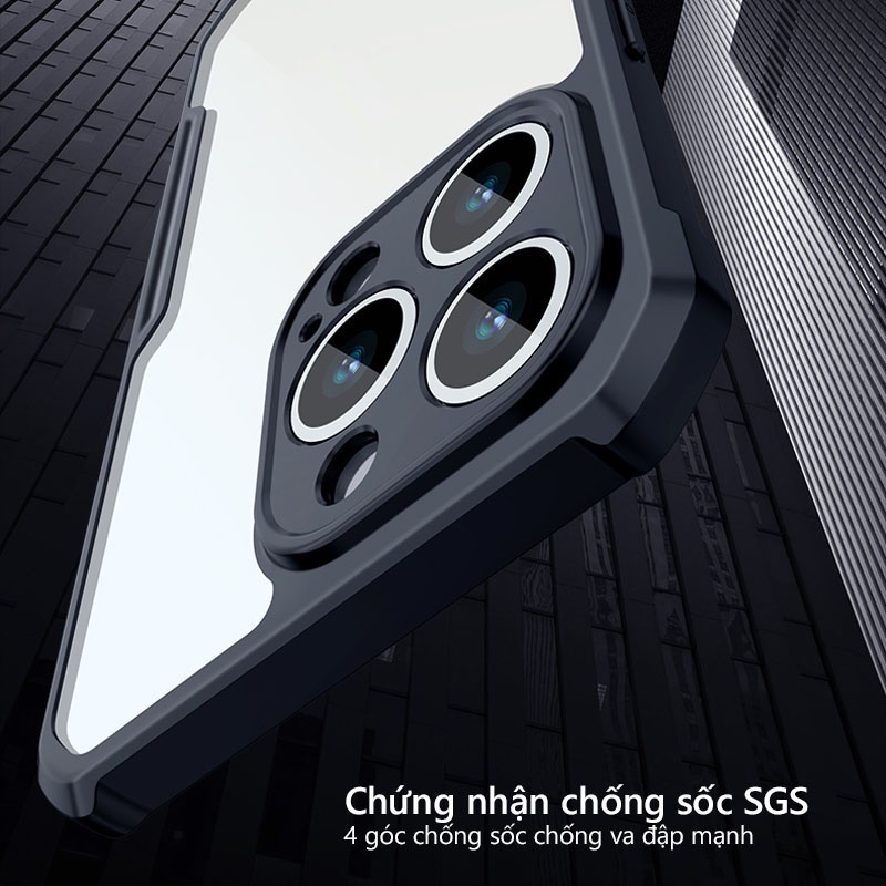 Ốp lưng XUNDD iPhone 13 / Mini / 13 Pro / Max, Mặt lưng trong, Viền TPU, Chống sốc