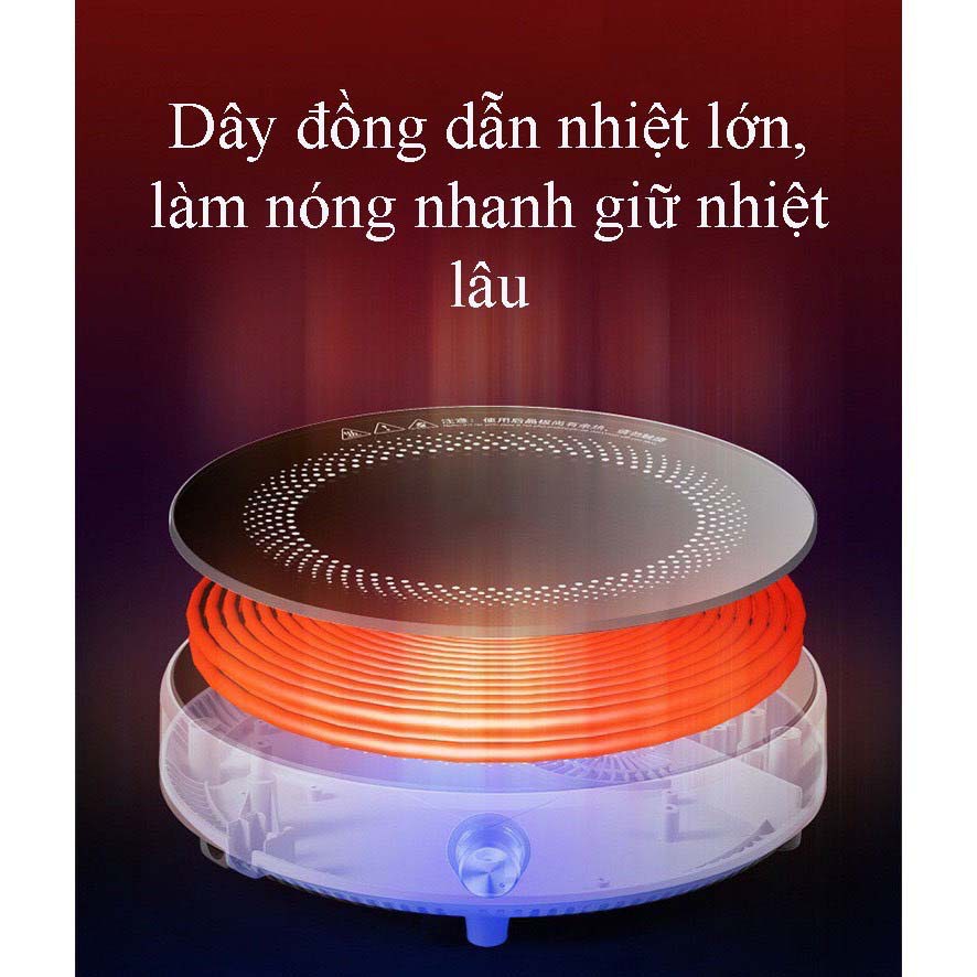 BẾP ĐIỆN TỪ TRÒN Bếp XIAOMI- Mijia Bếp Điện Từ Gia Đình Bếp Đơn mặt kính cường lực Dùng Cho Nhiều Loại Nồi