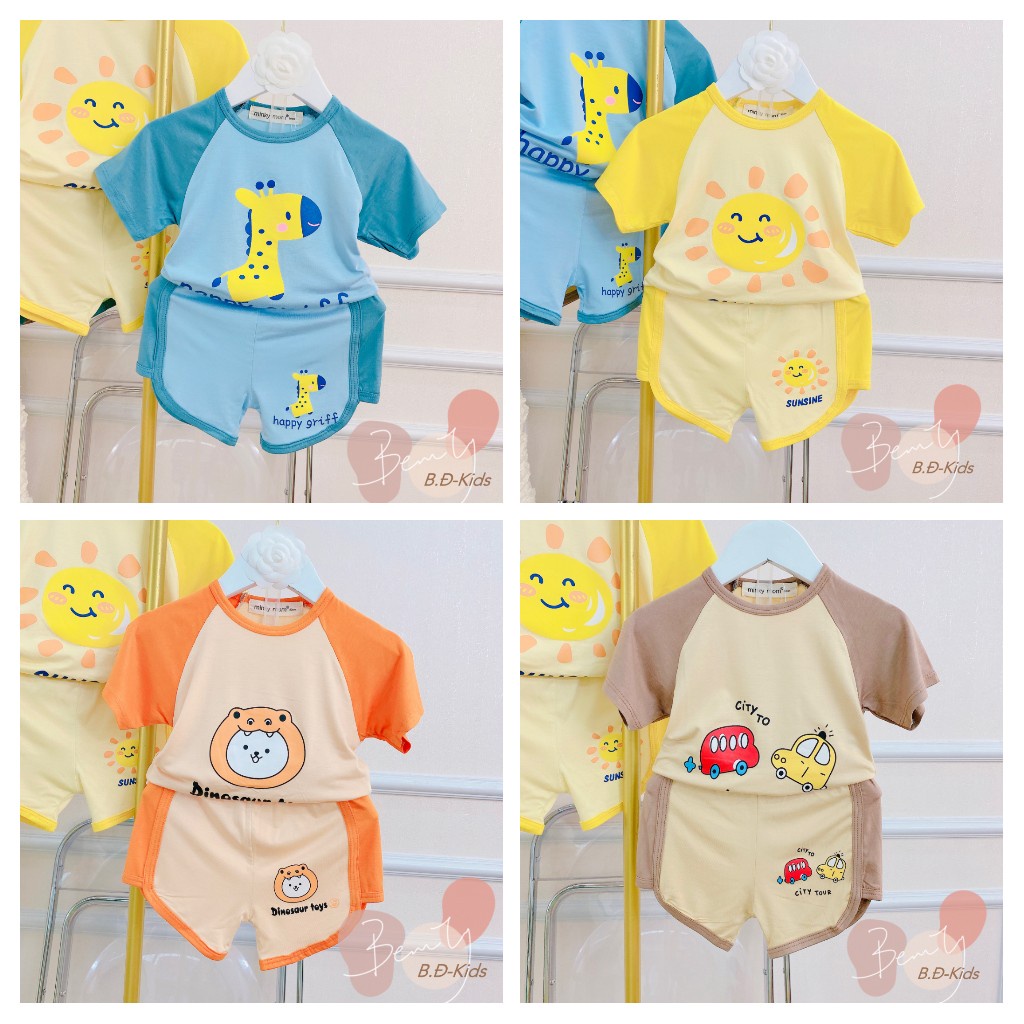 SALE BỘ CỘC TAY THUN LẠNH NHIỀU HÌNH CHO BÉ TRAI BÉ GÁI SIZE 8-28KG