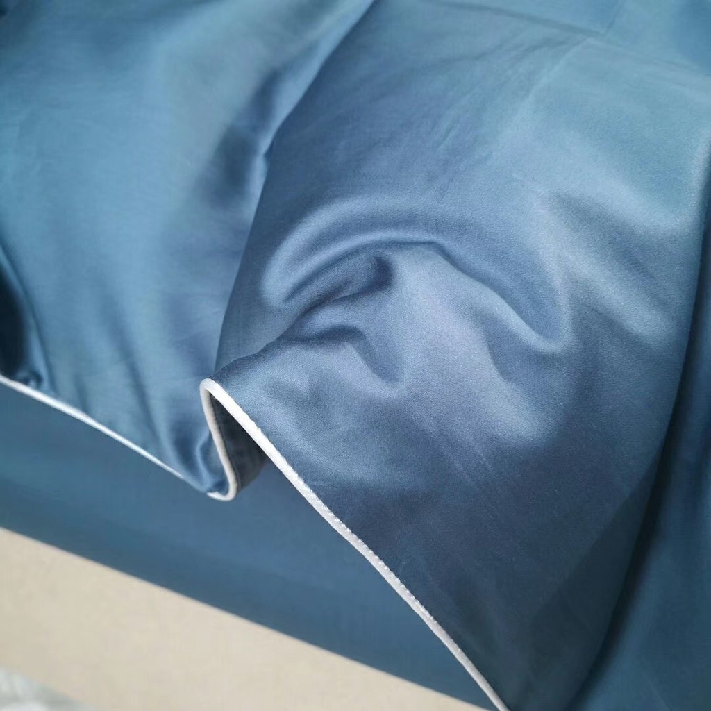 Bộ Chăn Ga Gối Lụa Tencel Sumoi 60s Đơn Sắc Cao Cấp - Xanh nước biển