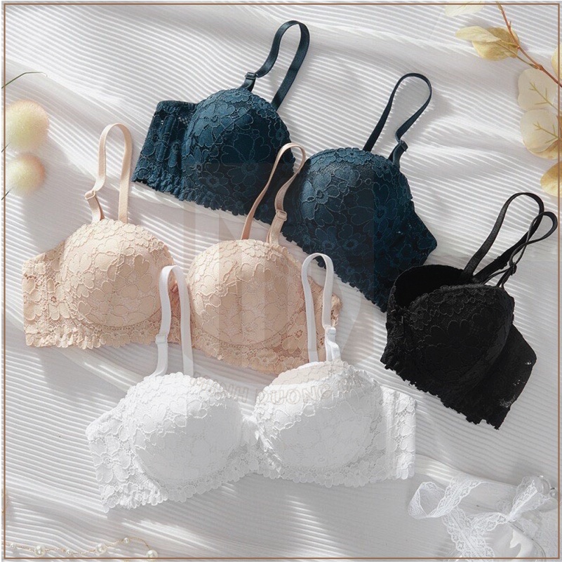 Áo Ngực Chống Tuột Ren Có Gọng Nâng Đẩy Ngực Mặc Áo Cúp Ngang Áo Quây Ren