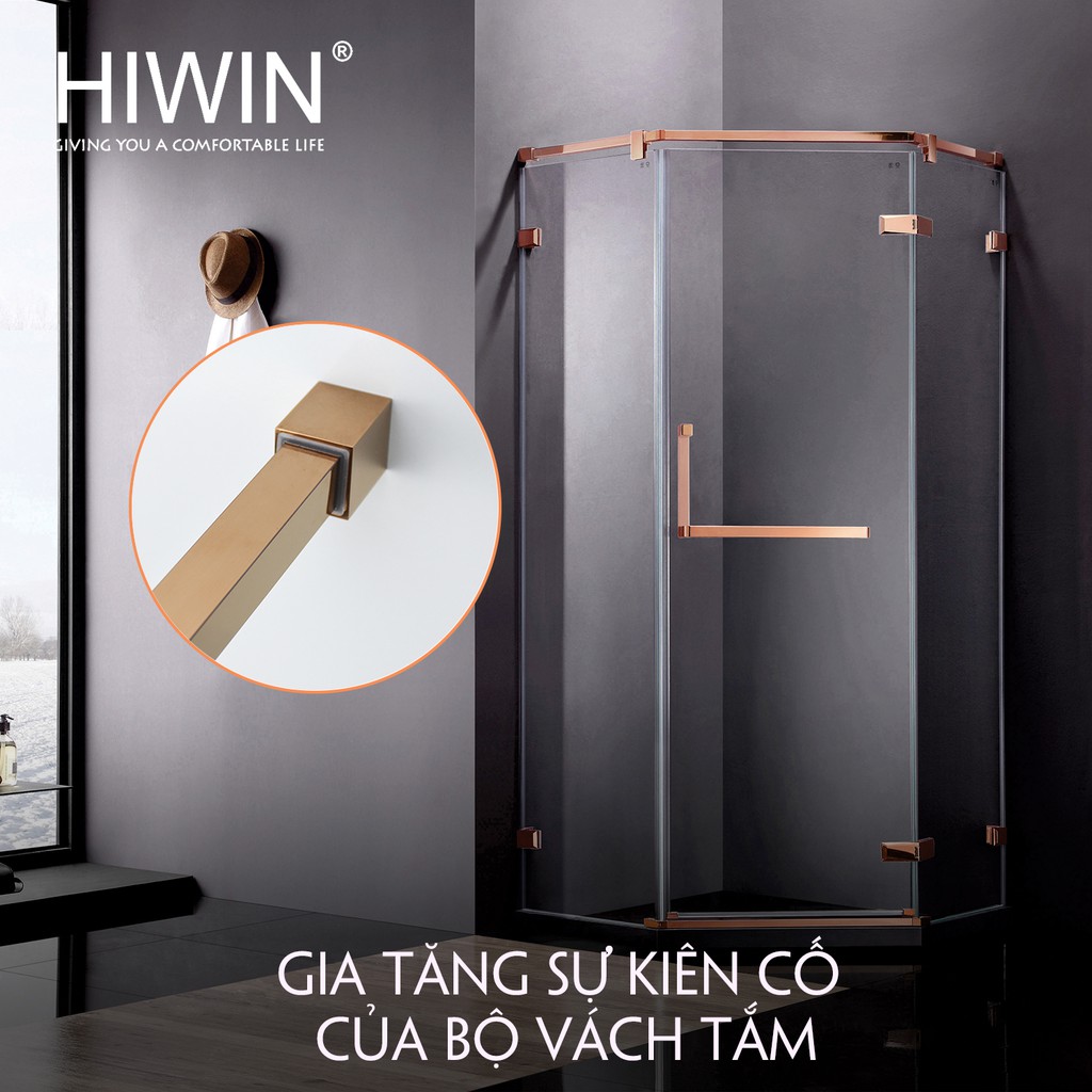 Bát tường vách tắm kính mạ vàng hồng cao cấp Hiwin Helios HL-044RG3