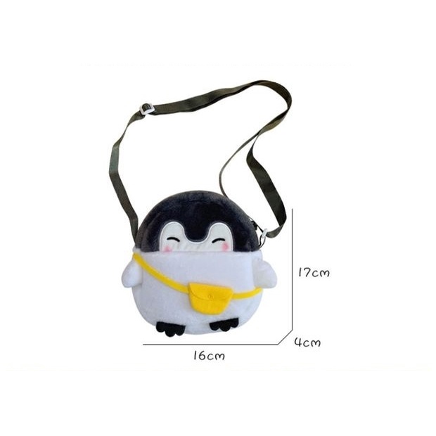 Túi Đeo Chéo Hình Chim Cánh Cụt Bằng Nhung Dễ Thương Xinh Xắn Dành Cho Nữ