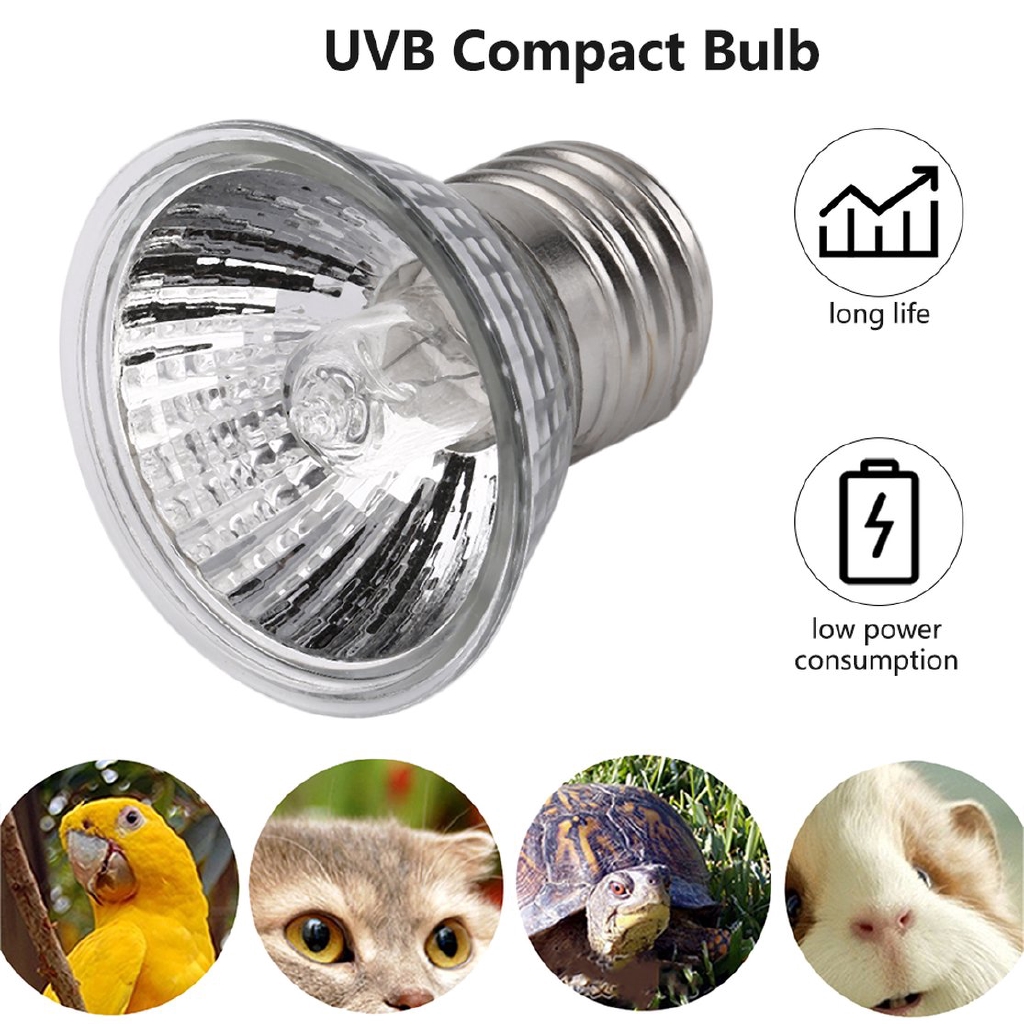 Đèn❤UVB 25W/50W/75W Compact Bulb Ideal Full Spectrum Terrarium Lamp For Amphibians