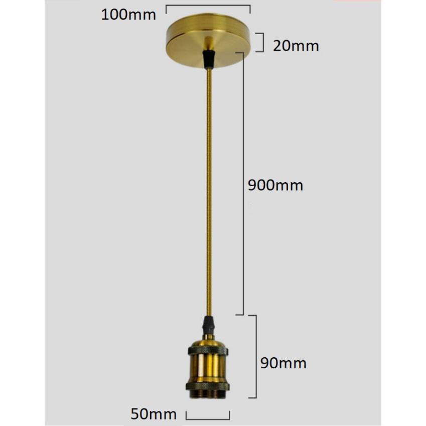 Bộ 3 dây đuôi đèn thả cổ điển E27 1 mét