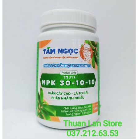 Phân Bón NPK 30-10-10 Thầy Tám Ngọc Thân Cây Cao - Lá To Dài Phân Nhánh Nhiều hũ 100g