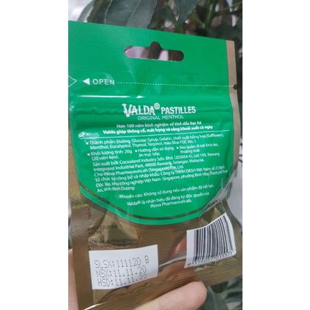 Kẹo dẻo VALDA Pastilles thơm miệng, mát họng 20g - Đông Anh Pharmart