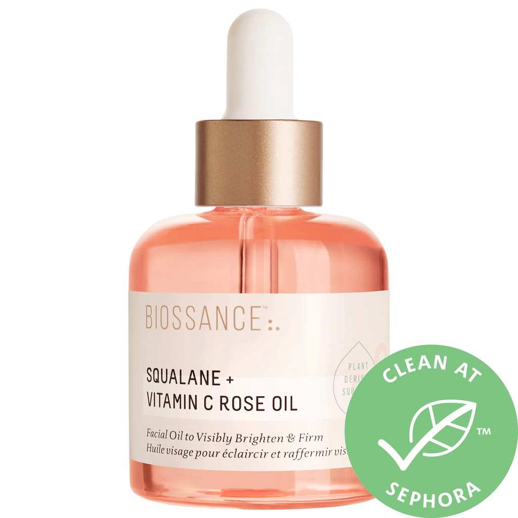 BIOSSANCE 🌿 Dầu dưỡng ẩm sáng da hữu cơ Squalane + Vitamin C Rose Oil