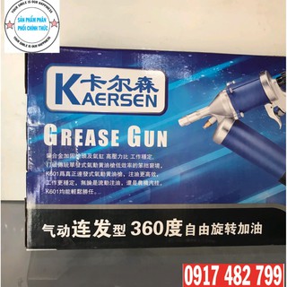 Súng bơm mỡ grease gun cao cấp dùng hơi cần xoay 360 độ