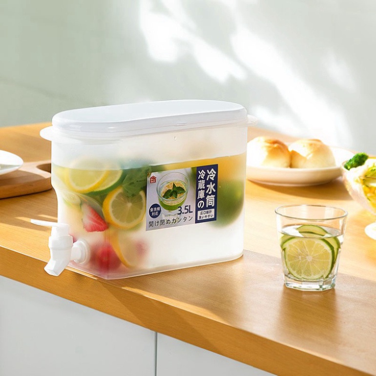 Bình đựng nước /chanh/detox có vòi cao cấp 3.5L để trong tủ lạnh uống siêu mát T8