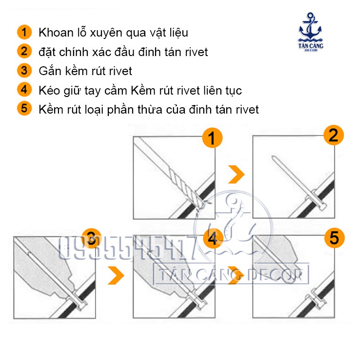 Kìm rút riveter inox 16 inches Greener có bình chứa