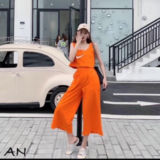Set áo balo + quần xuông cam