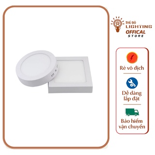 Đèn ốp trần nổi, đèn panel chiếu sáng 24w tròn vuông trắng vàng