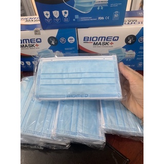 (Hàng Chuẩn) Hộp 50c khẩu trang y tế 4L BIOMEQ-đóng 10c/túi