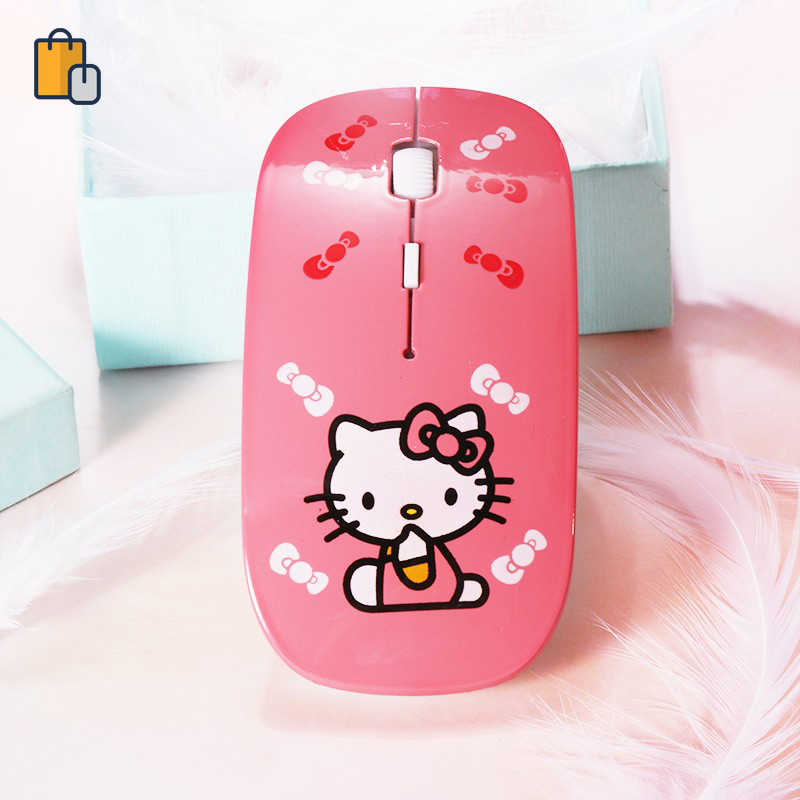 HELLOKITTY chuột không dây Siêu Mỏng In Hình Doraemon / Hello Kitty / Doraemon Đáng Yêu