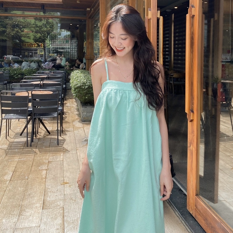 Đầm maxi - 2 dây - suông
