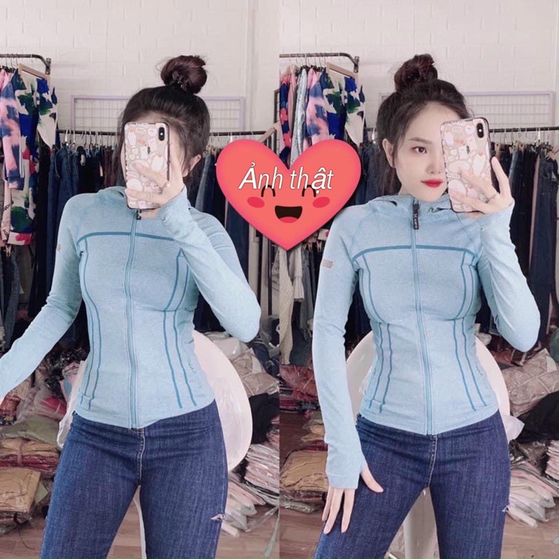 Áo Khoác dệt tập gym logo tay