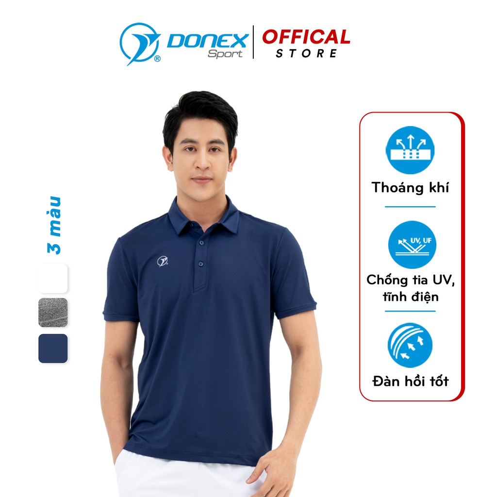 Áo Thể Thao Nam Cộc Tay DONEXPRO Cổ Polo Màu Sắc Trẻ Trung, Vải Thun Chuyên Dụng Thoáng Mát, Thấm Hút Tốt MC-9088