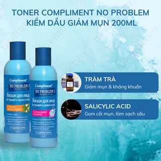 Toner BHA Compliment No Problem làm sạch sâu, kiềm dầu, giảm mụn, mờ thâm 200ml cho da dầu mụn - LONDON CORNER