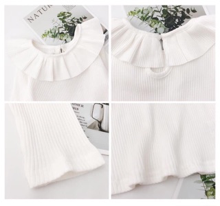 Áo cotton cổ bèo-đức-sen