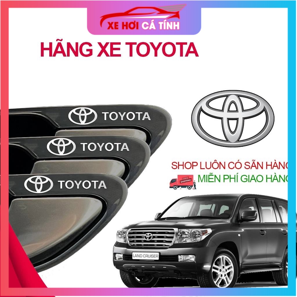 [TOYOTA] Miếng decal dán trang trí xe ô tô đẹp, tem kim loại chìm in logo hãng xe Toyota Camry, Altis, Vios, Wigo,Innova