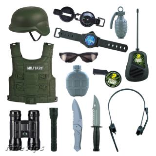 [Finevipsmy] 14x / bộ Bé Trai Giả Vờ Chơi Đồ Chơi Bộ Dụng Cụ Lính Trang Phục Ngoài Trời