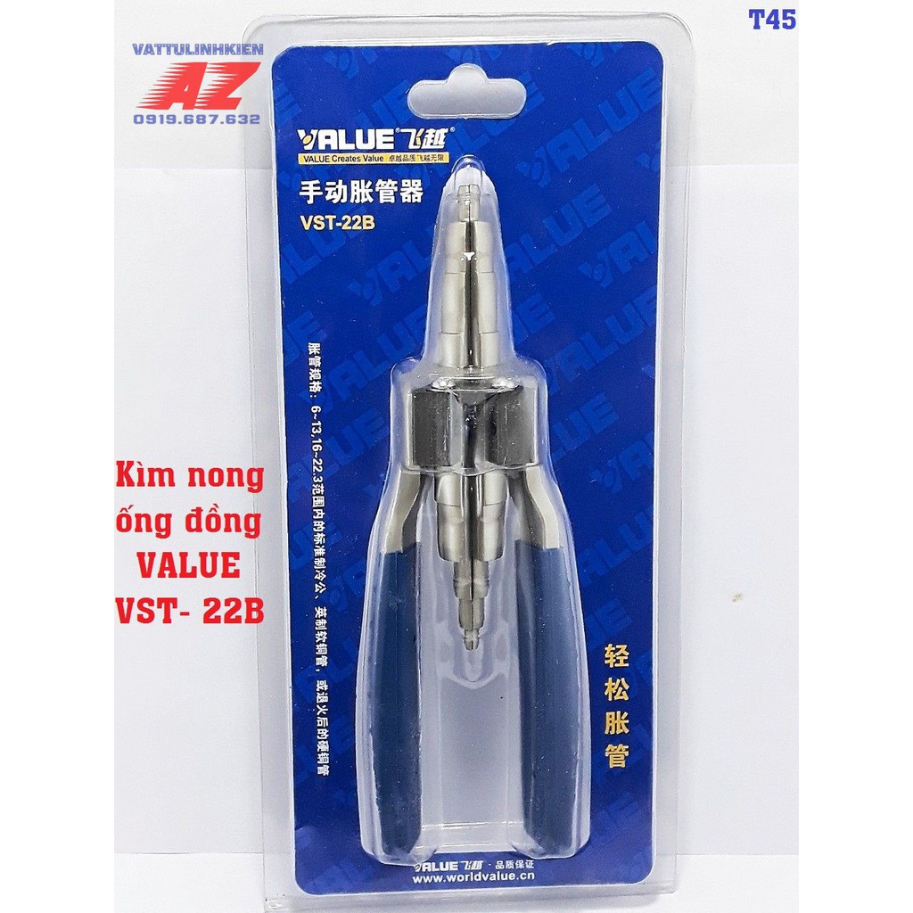 [Mã ELHA22 giảm 5% đơn 300K] Kìm nong ống đồng VALUE VST- 22B