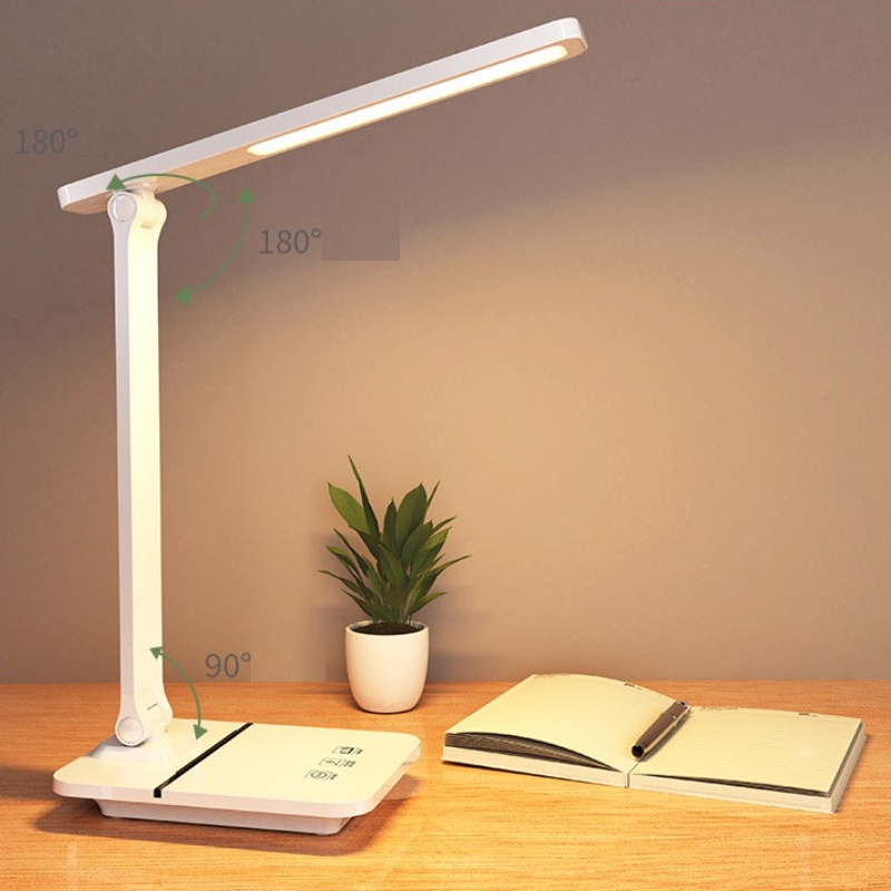 Đèn Bàn Học Đọc Sách, Làm Việc Bóng LED Chống Cận, Cảm Ứng Tích Điện Gập 2 Chỗ Cao Cấp Chính Hãng Amalife