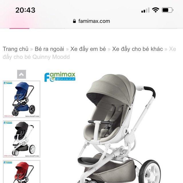 Thanh lý xe đẩy Quinny Moodd màu cà phê