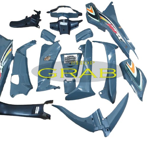 Dàn áo xe Wave 110, Wave ZX, Wave Anpha đời 1997 đến 2006 nhưa ABS cao cấp MÀU XÁM XI MĂNG