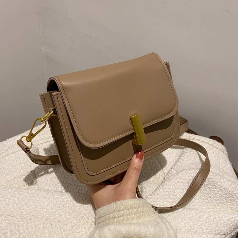 Túi đeo vai màu trơn phong cách retro thời trang mùa thu cho nữ 2021