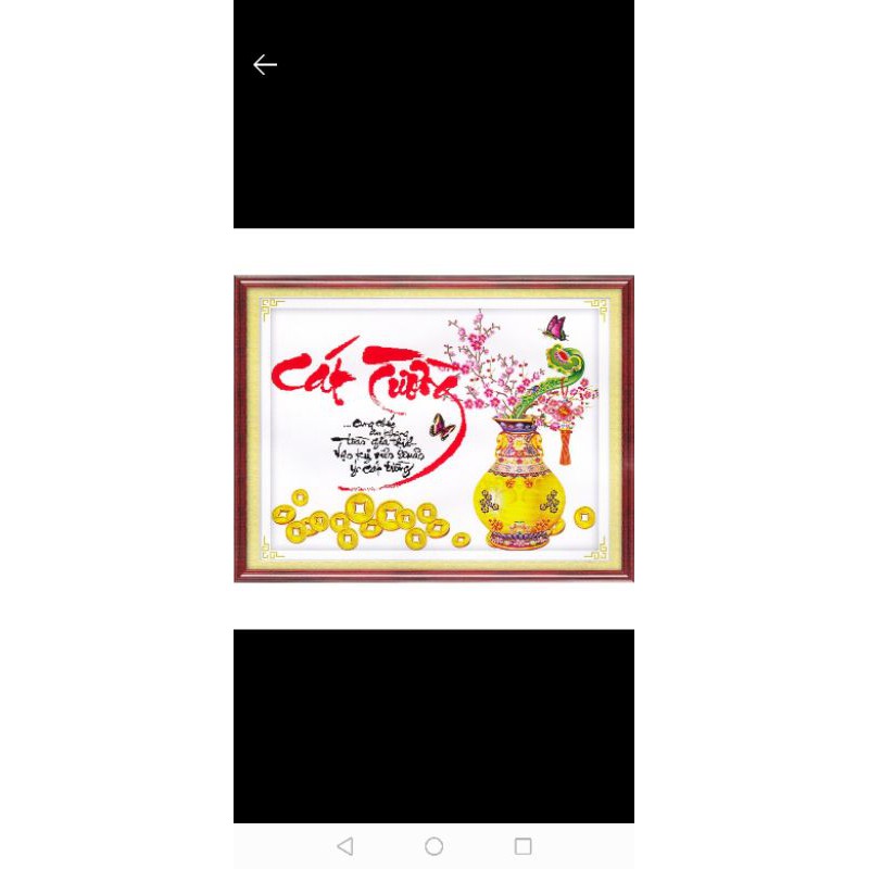 Tranh thêu chữ thập thư pháp