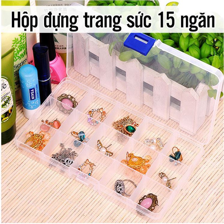 Hộp chia ngăn đựng trang sức, phụ kiện 10/ 15/ 24 ngăn