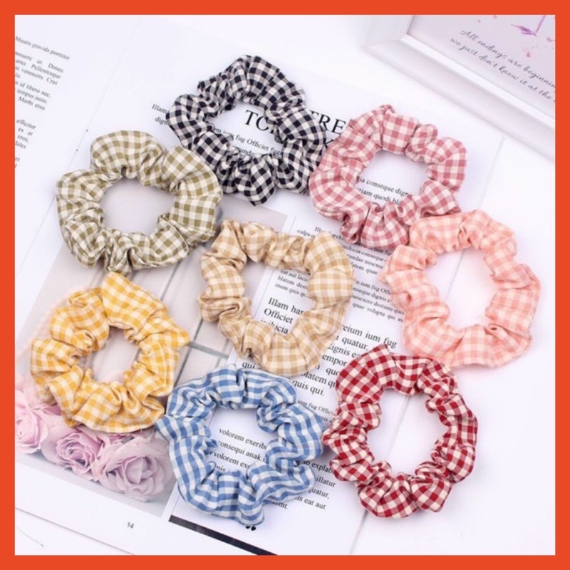 Dây buộc tóc kẻ ( shop giao màu ngẫu nhiên )