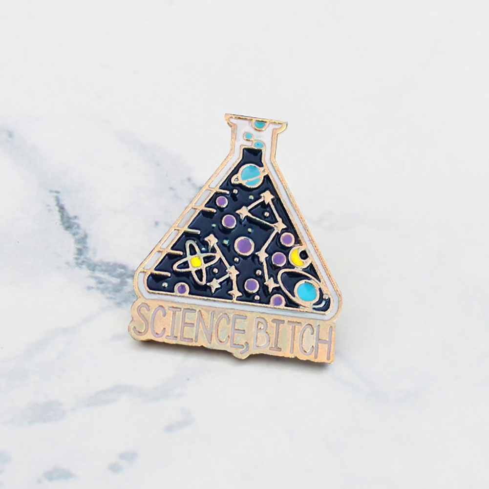 Trâm cài áo hình bình nước in hình ngôi sao và hành tinh mặt trăng thời trang