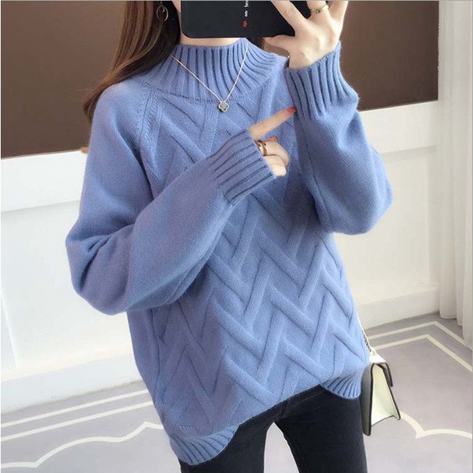 Áo len nữ, áo len nữ dài tay cổ tròn Al06