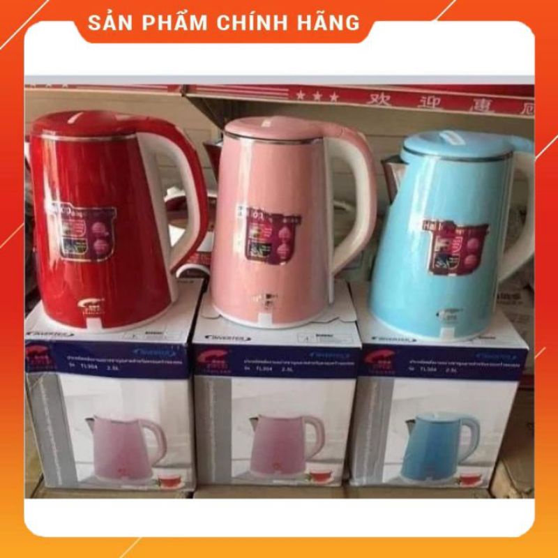 Ấm Siêu Tốc Đun Nước Thái Lan Jiplai 2 Lớp Bình 2.5 Lít Chống Nóng Chống Giật Bảo Hành 12 Tháng Tự Động Ngắt Khi Sôi